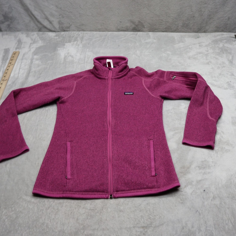 Patagonia Better Sweater Jacket Womens Medium Pink Fleece Full Zip Hiking READ